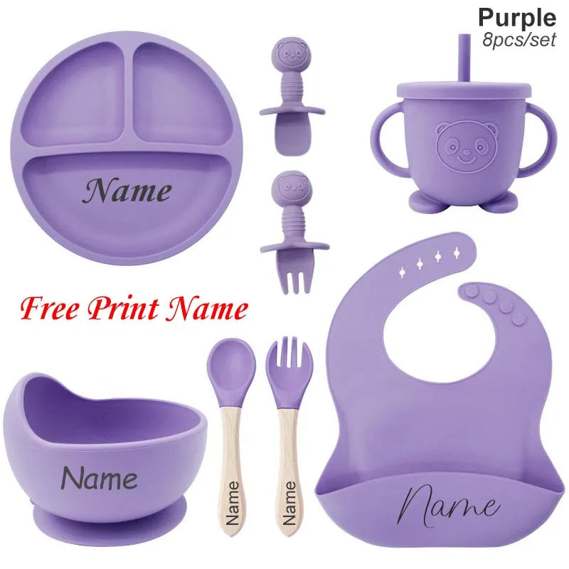 Personalized Baby Silicone Feeding Set