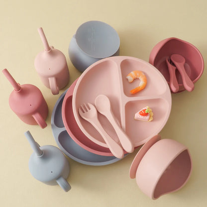 5PCS Baby Silicone Feeding Tableware Set