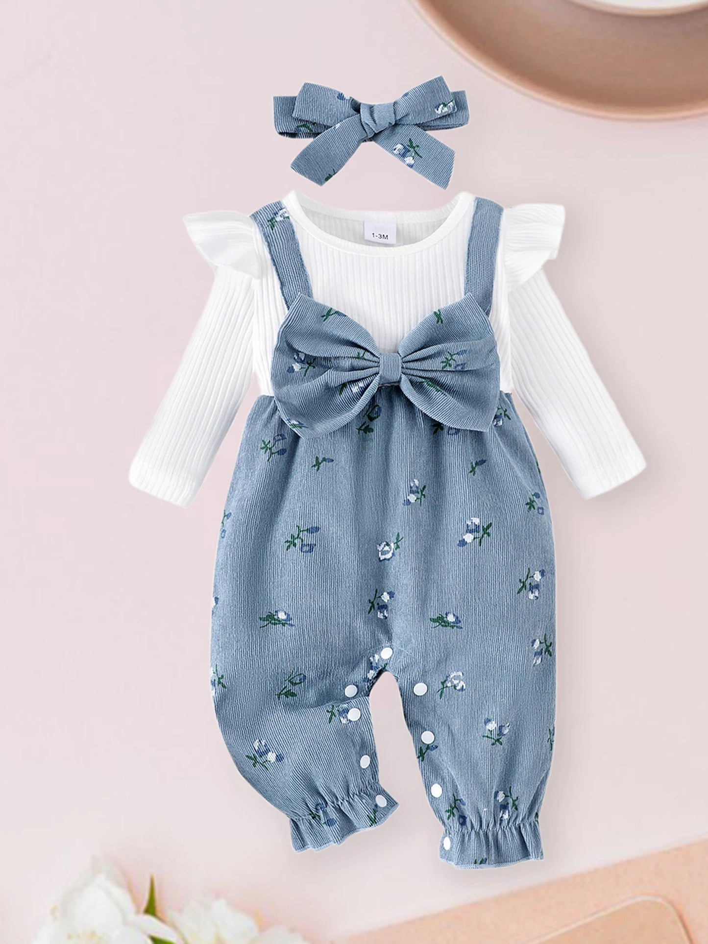 Baby Girl Floral Romper & Headband Set