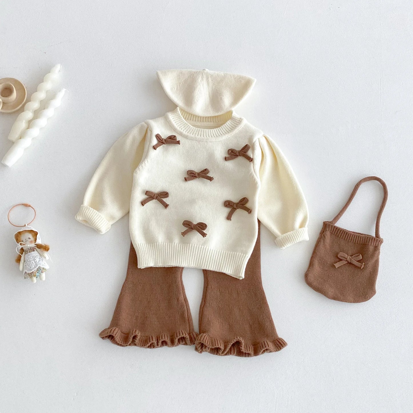 Baby Girl Knit Sweater & Bell-Bottom Set