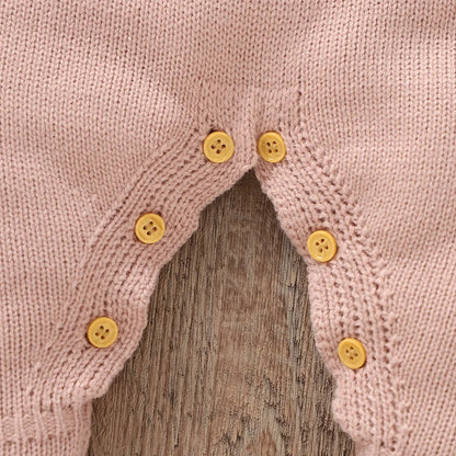 Baby Girl Knit Romper & Hat Set