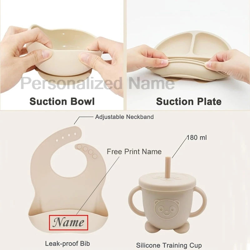 Personalized Baby Silicone Feeding Set