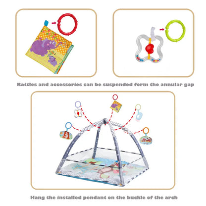 Baby Activity Play Mat Gym with Fitness Frame