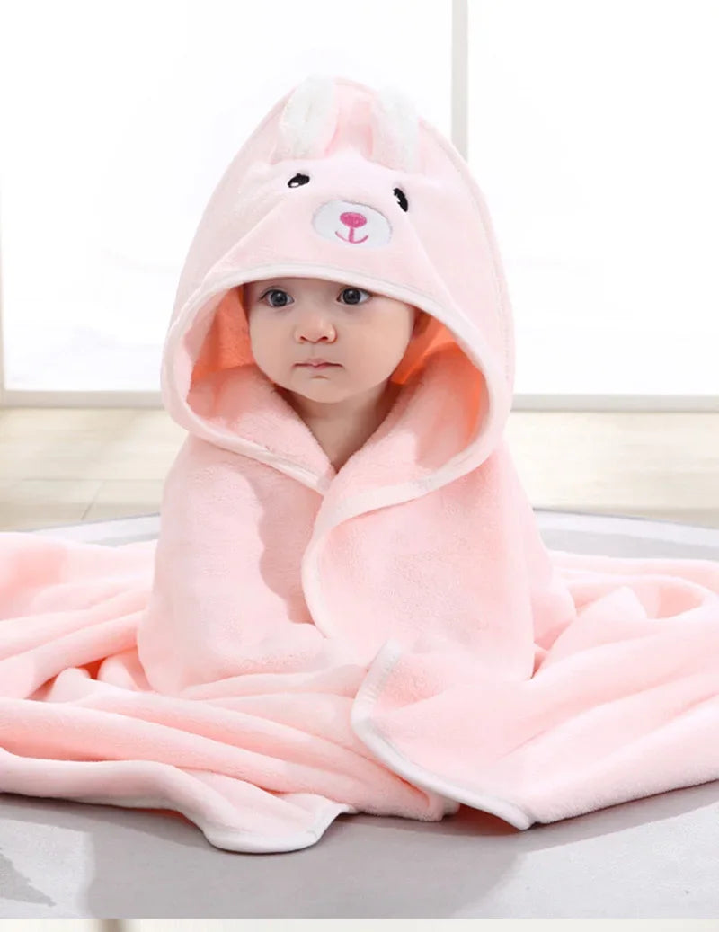 Cartoon Animal Baby Hooded Bath Towel Blanket