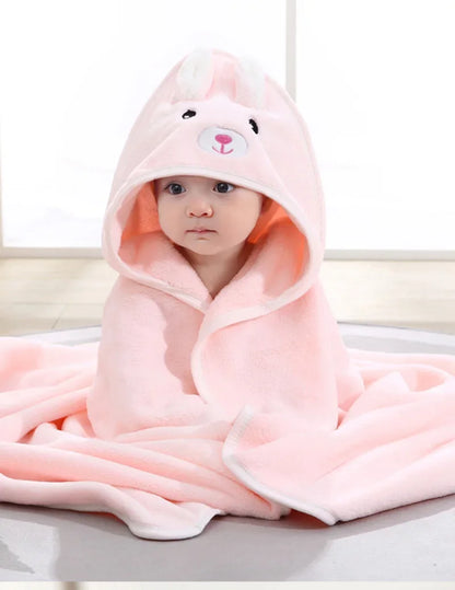 Cartoon Animal Baby Hooded Bath Towel Blanket