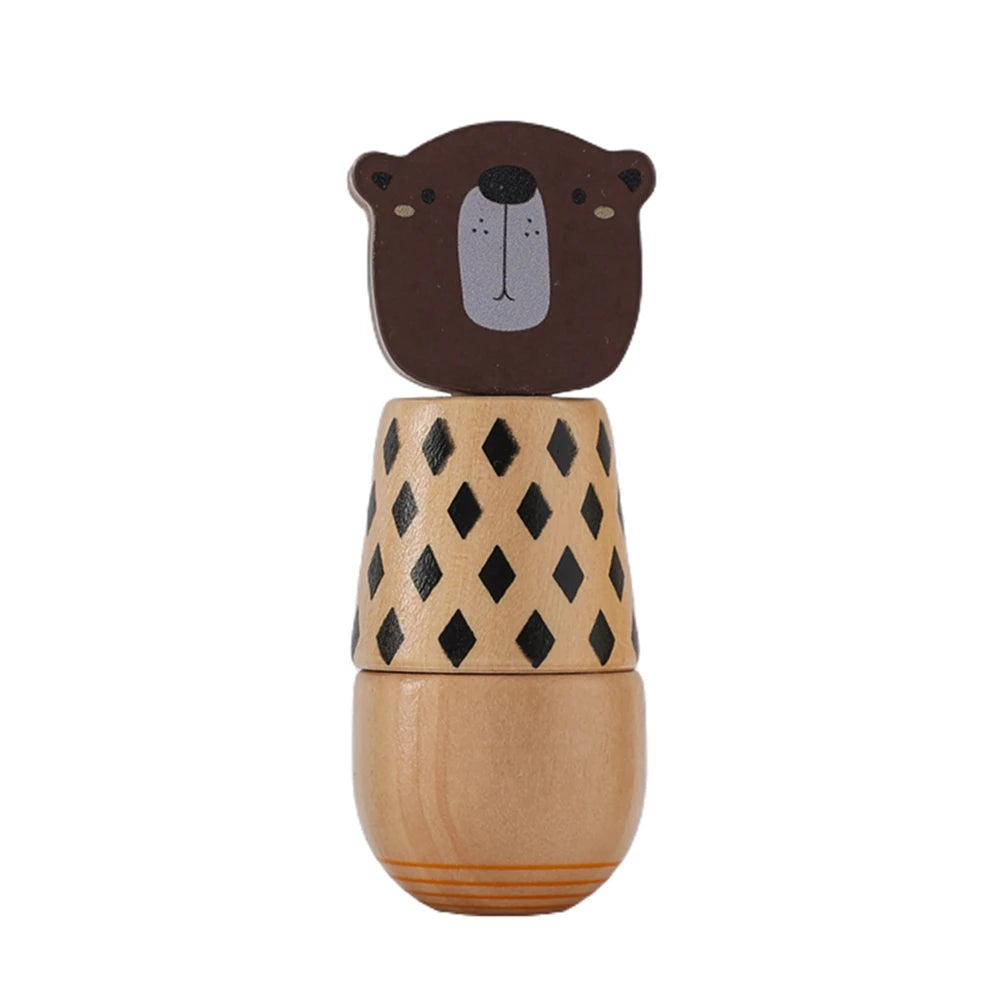 Wooden Baby Rattle & Silicone Teether Toy