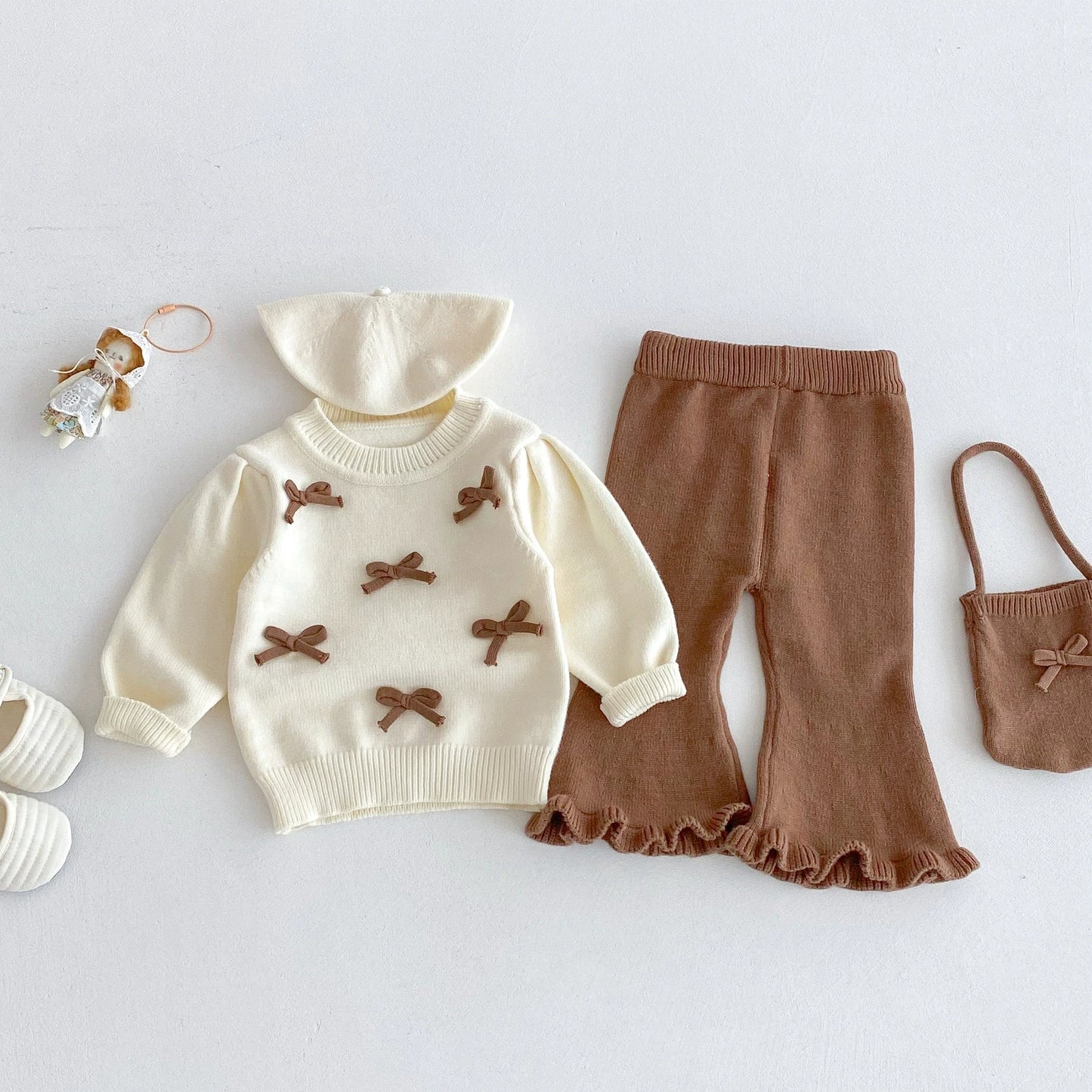 Baby Girl Knit Sweater & Bell-Bottom Set