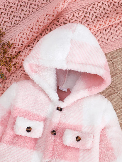 Baby Plaid Hooded Winter Romper