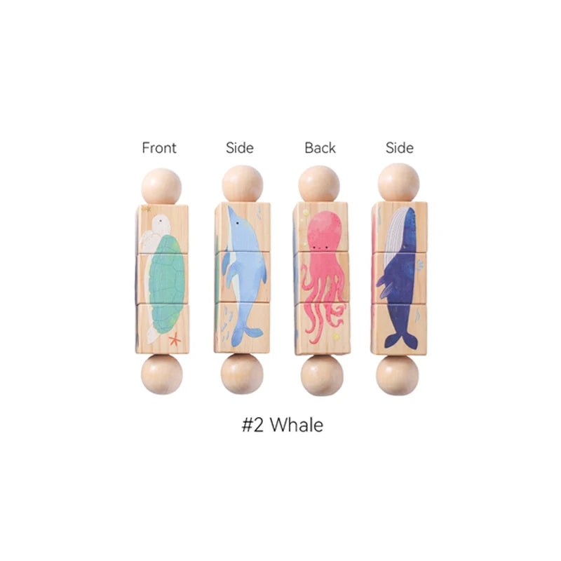 Wooden Baby Rattle & Silicone Teether Toy