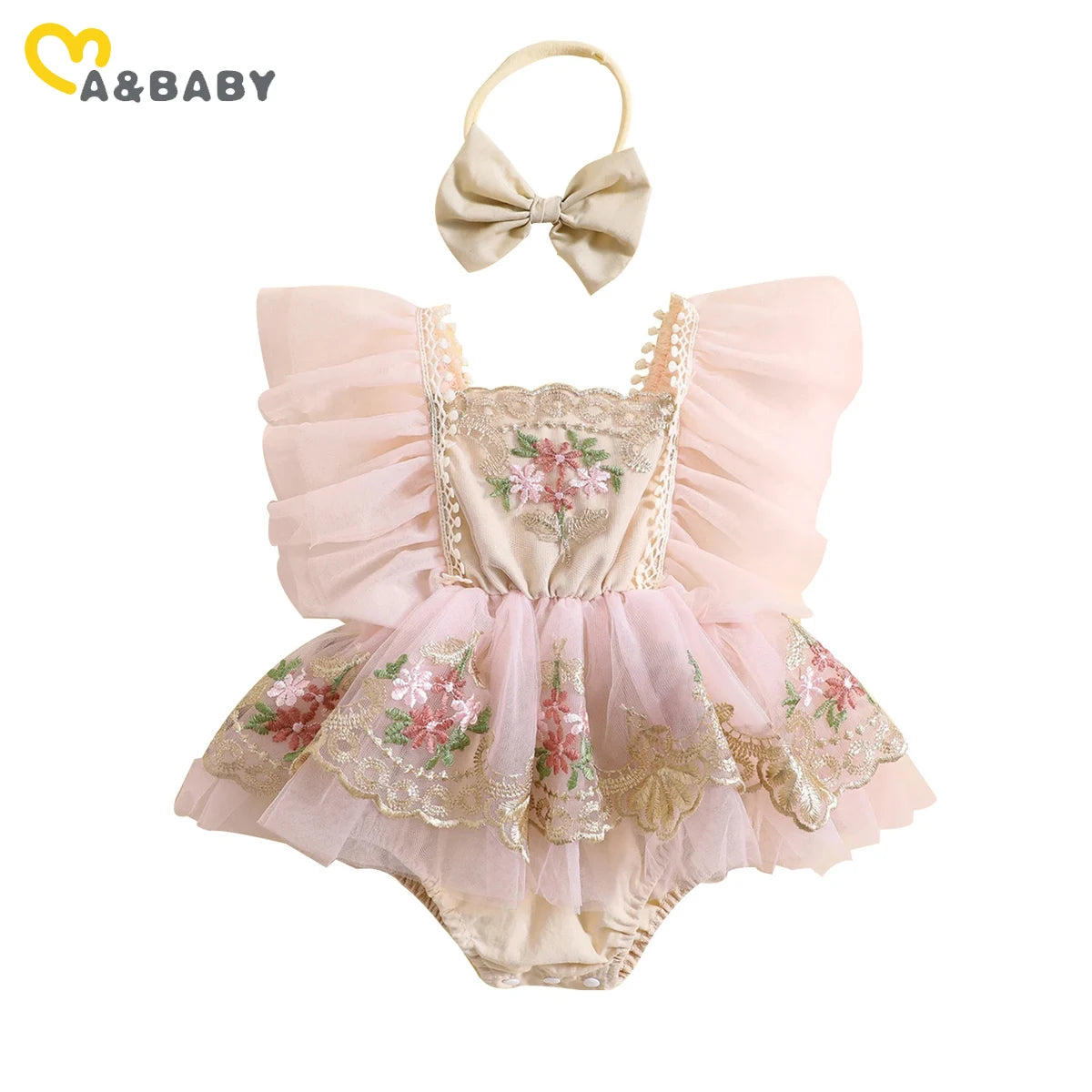 Baby Girl Floral Tulle Princess Romper