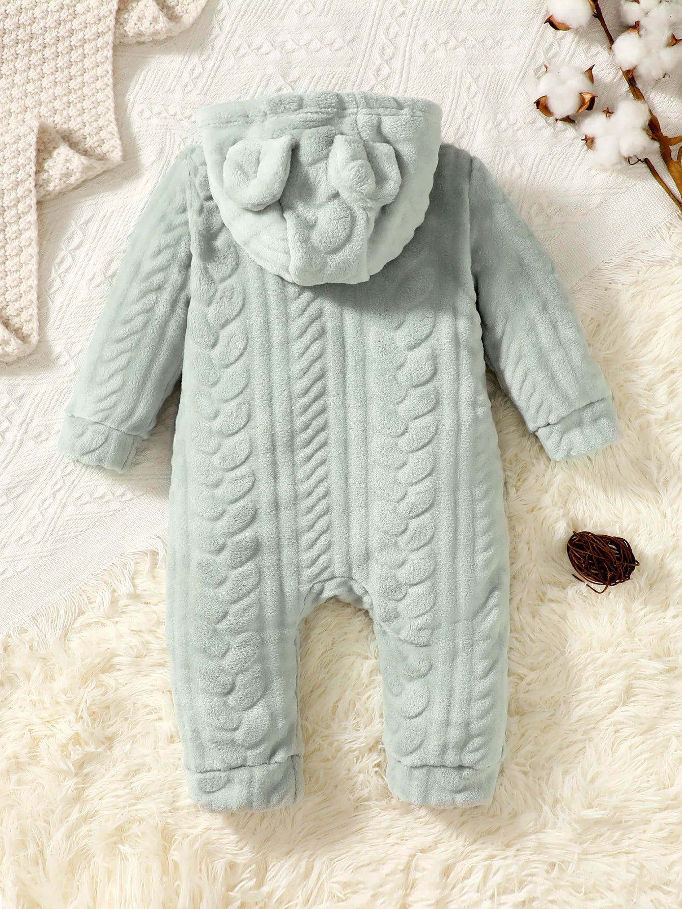 Baby Plaid Hooded Winter Romper