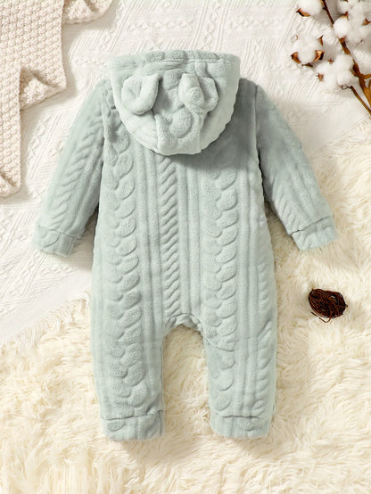 Baby Plaid Hooded Winter Romper