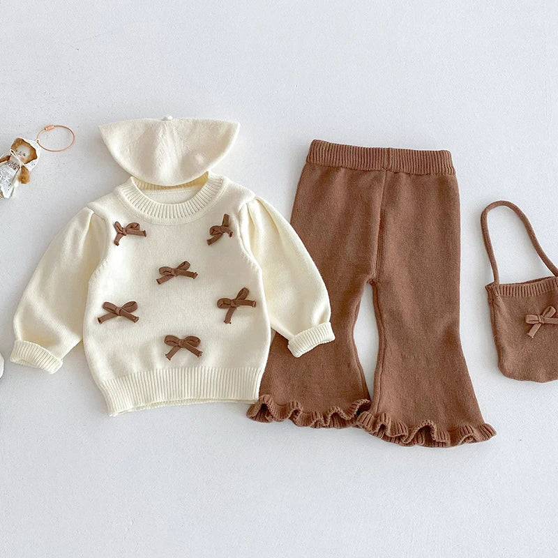 Baby Girl Knit Sweater & Bell-Bottom Set