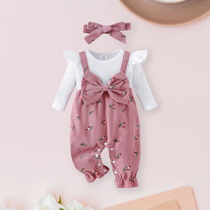 Baby Girl Floral Romper & Headband Set