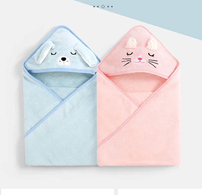 Cartoon Animal Baby Hooded Bath Towel Blanket