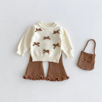 Baby Girl Knit Sweater & Bell-Bottom Set