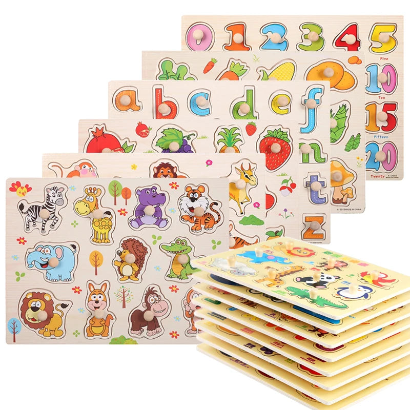 Montessori Wooden Animal Puzzle Board for Kids
