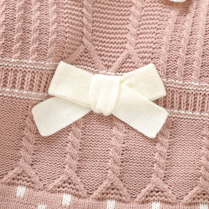 Baby Girl Knit Romper & Hat Set