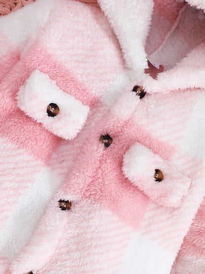 Baby Plaid Hooded Winter Romper