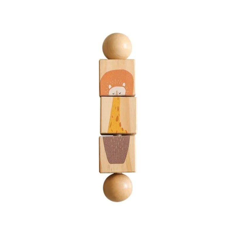 Wooden Baby Rattle & Silicone Teether Toy