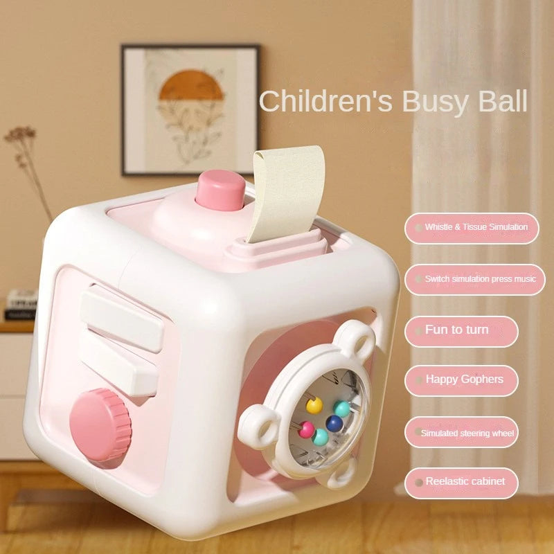 6-in-1 Montessori Sensory Busy Board Cube