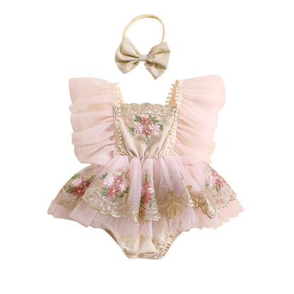 Baby Girl Floral Tulle Princess Romper