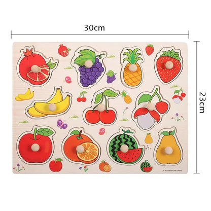 Montessori Wooden Animal Puzzle Board for Kids