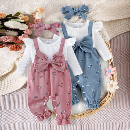 Baby Girl Floral Romper & Headband Set