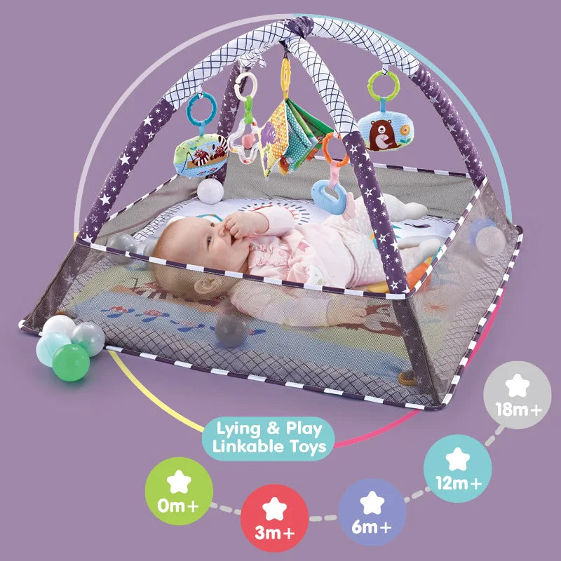 Baby Activity Play Mat Gym with Fitness Frame