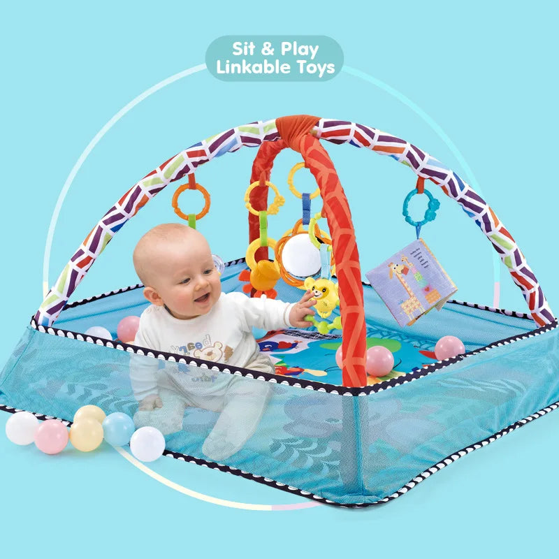 Baby Activity Play Mat Gym with Fitness Frame