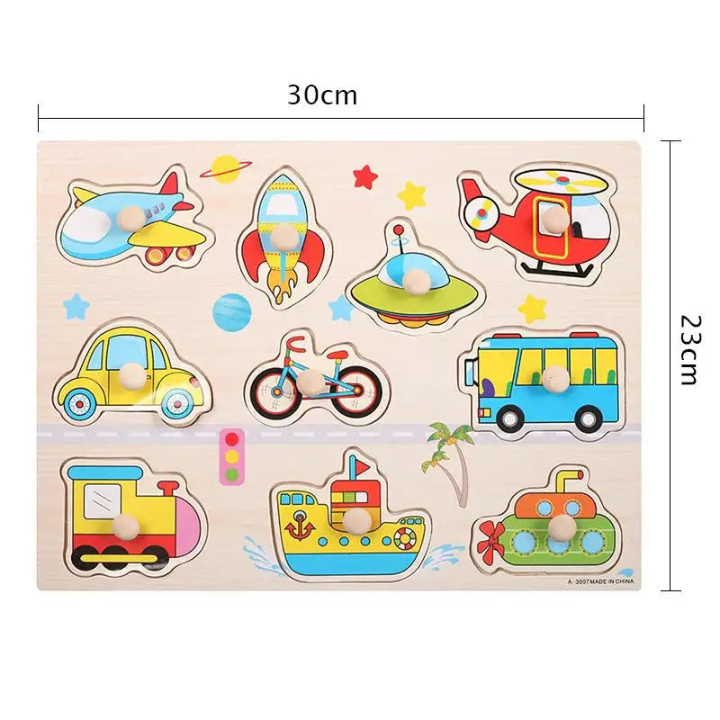 Montessori Wooden Animal Puzzle Board for Kids