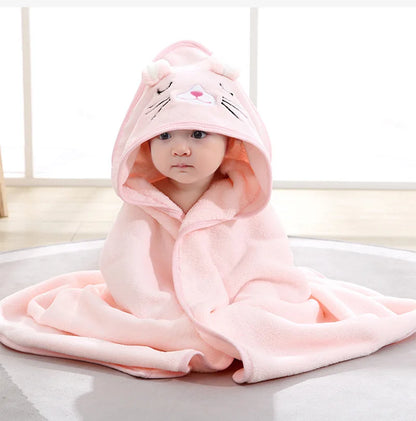Cartoon Animal Baby Hooded Bath Towel Blanket