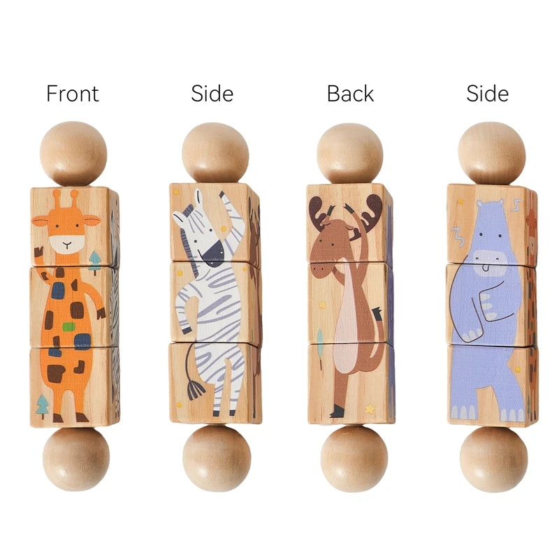 Wooden Baby Rattle & Silicone Teether Toy