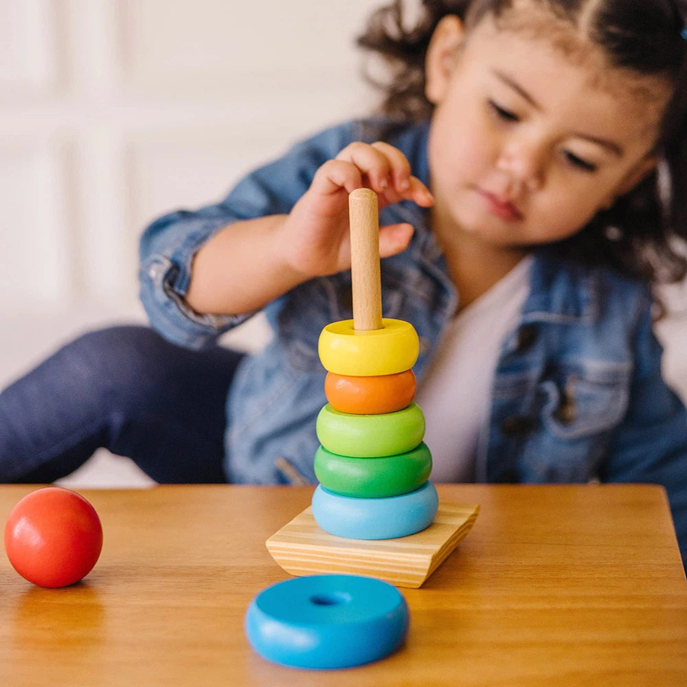 Wooden Rainbow Stacker Ring Montessori Toy
