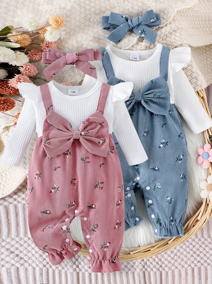 Baby Girl Floral Romper & Headband Set