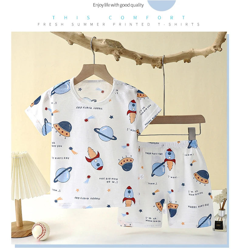 Kids Summer Cotton T-Shirt & Shorts Set