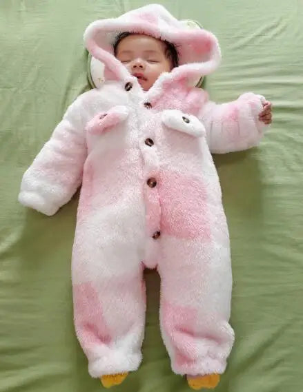 Baby Plaid Hooded Winter Romper