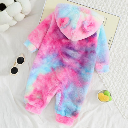 Baby Plaid Hooded Winter Romper