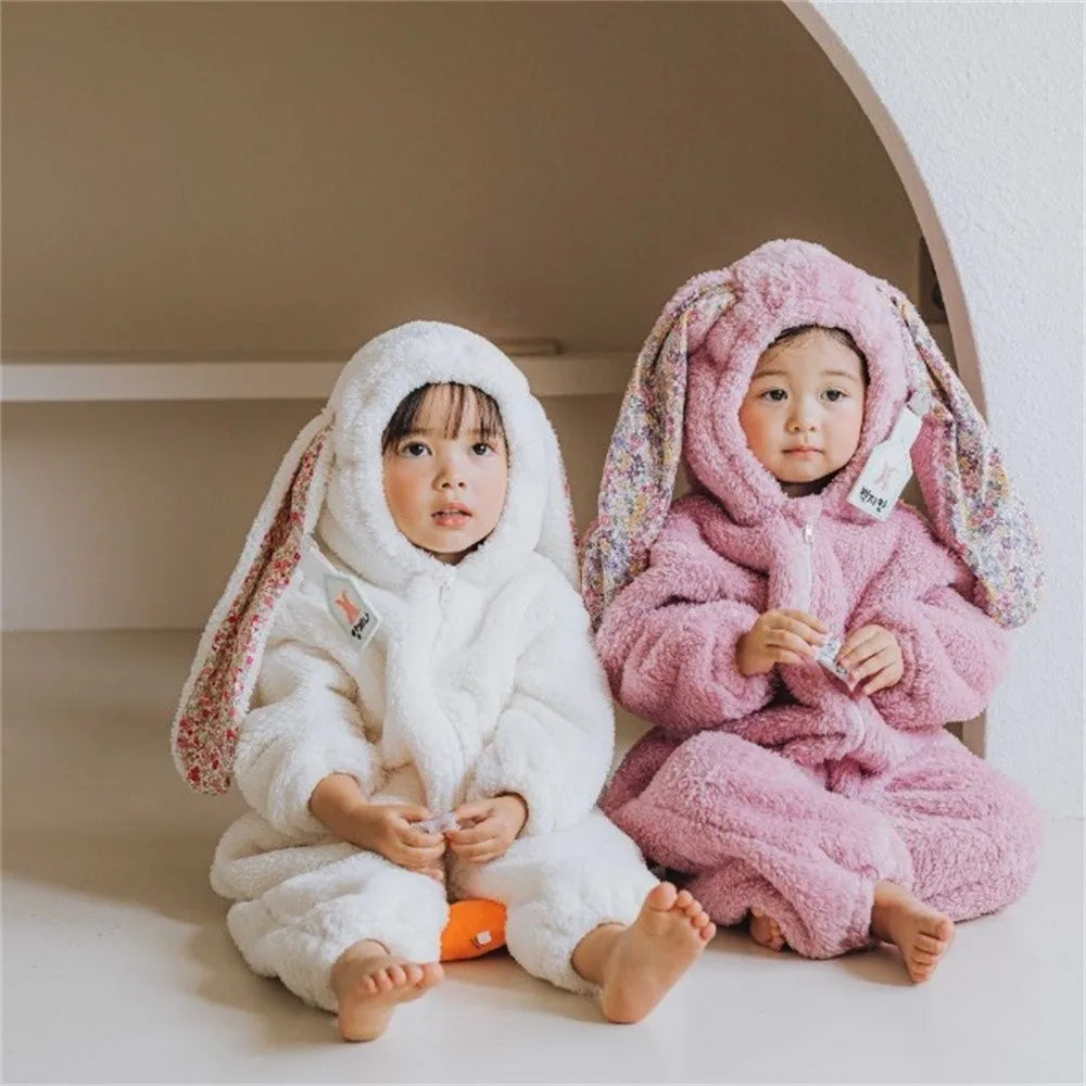 Baby Rabbit Hooded Romper Pajamas
