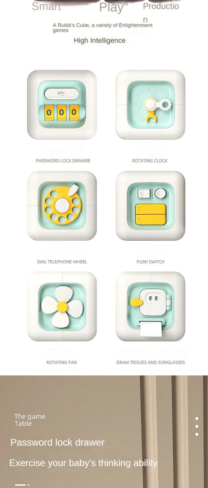 6-in-1 Montessori Sensory Busy Board Cube