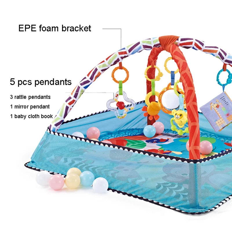 Baby Activity Play Mat Gym with Fitness Frame