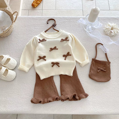 Baby Girl Knit Sweater & Bell-Bottom Set