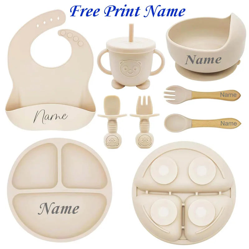 Personalized Baby Silicone Feeding Set