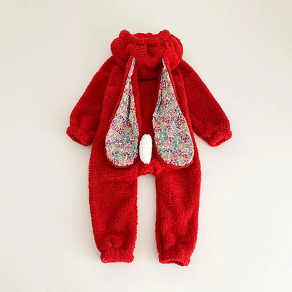 Baby Rabbit Hooded Romper Pajamas