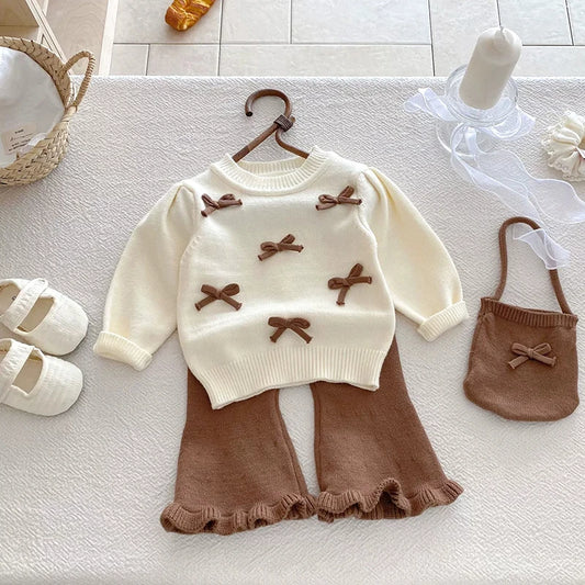 Baby Girl Knit Sweater & Bell-Bottom Set