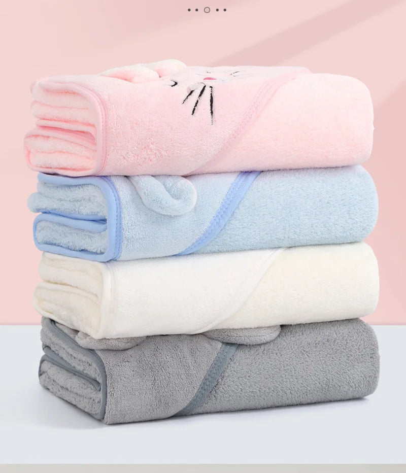 Cartoon Animal Baby Hooded Bath Towel Blanket