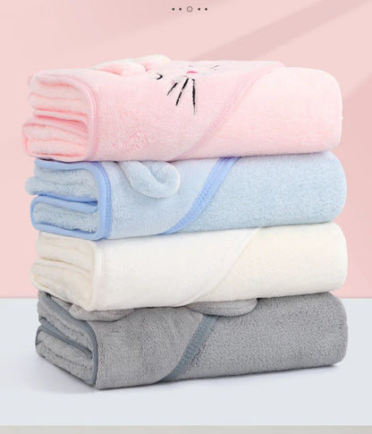 Cartoon Animal Baby Hooded Bath Towel Blanket
