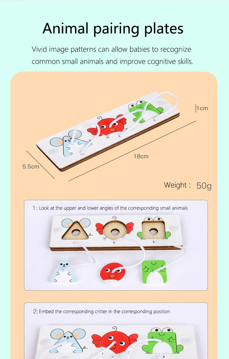 Montessori Wooden Busy Board Learning Toy