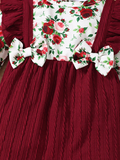 Baby Girl Floral Bow Romper & Headband Set