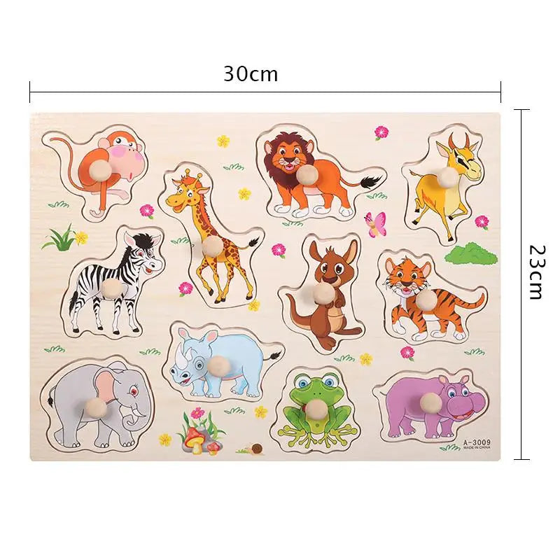 Montessori Wooden Animal Puzzle Board for Kids